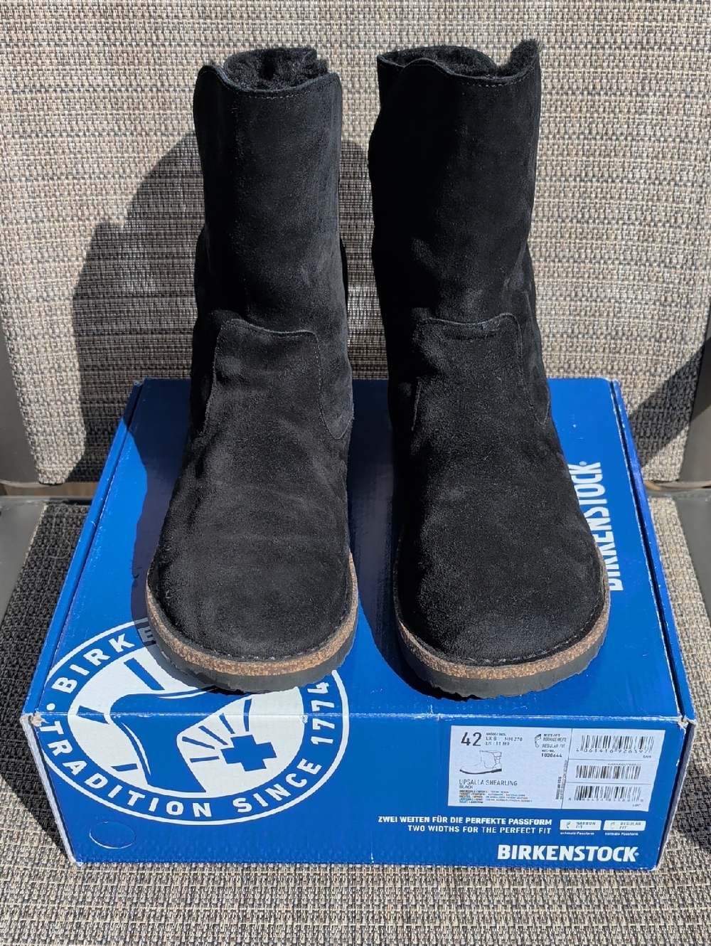 Birkenstock Upsalla Shearling Black (42) US Women's 11/Men's 9 EUC - Picture 2 of 12